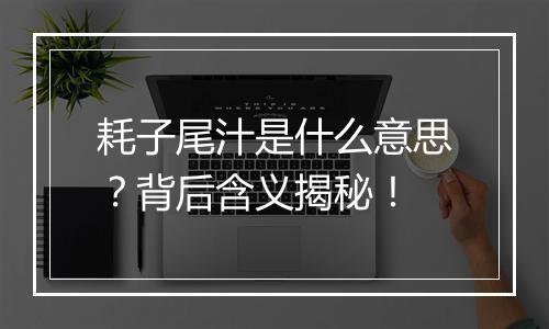耗子尾汁是什么意思？背后含义揭秘！