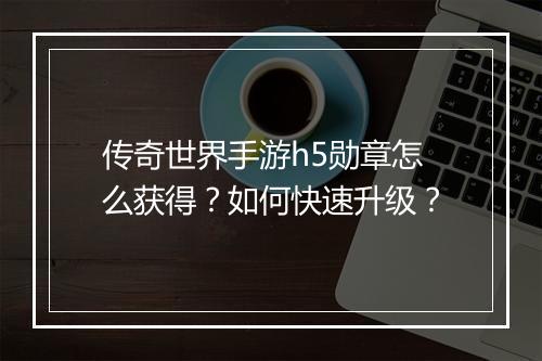 传奇世界手游h5勋章怎么获得？如何快速升级？