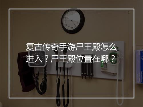 复古传奇手游尸王殿怎么进入？尸王殿位置在哪？