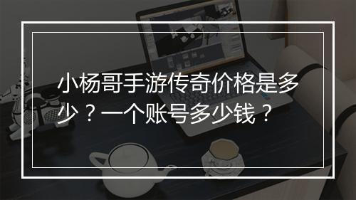小杨哥手游传奇价格是多少？一个账号多少钱？