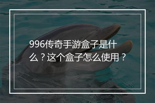 996传奇手游盒子是什么？这个盒子怎么使用？