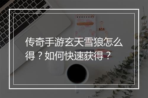 传奇手游玄天雪狼怎么得？如何快速获得？