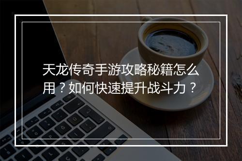 天龙传奇手游攻略秘籍怎么用？如何快速提升战斗力？