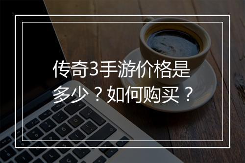 传奇3手游价格是多少？如何购买？