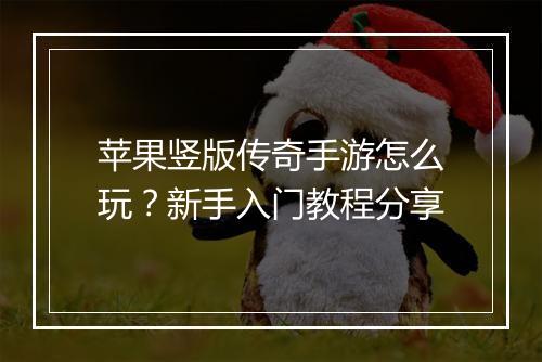 苹果竖版传奇手游怎么玩？新手入门教程分享
