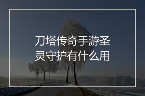 刀塔传奇手游圣灵守护有什么用