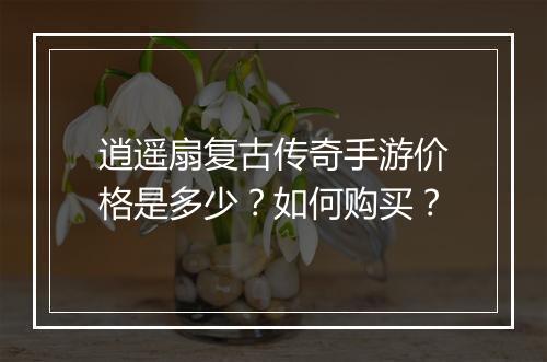 逍遥扇复古传奇手游价格是多少？如何购买？