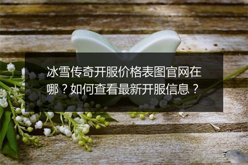 冰雪传奇开服价格表图官网在哪？如何查看最新开服信息？