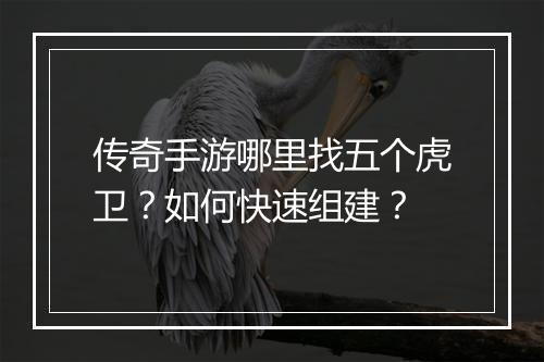 传奇手游哪里找五个虎卫？如何快速组建？