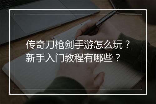 传奇刀枪剑手游怎么玩？新手入门教程有哪些？