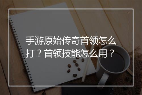 手游原始传奇首领怎么打？首领技能怎么用？