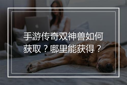 手游传奇双神兽如何获取？哪里能获得？