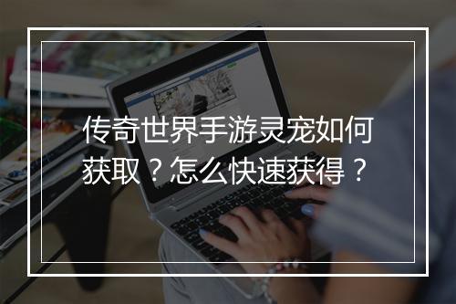 传奇世界手游灵宠如何获取？怎么快速获得？