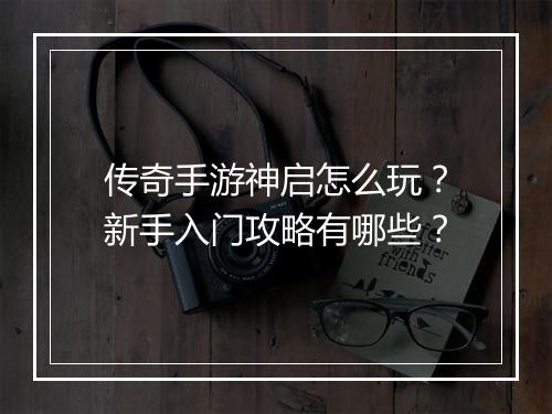 传奇手游神启怎么玩？新手入门攻略有哪些？