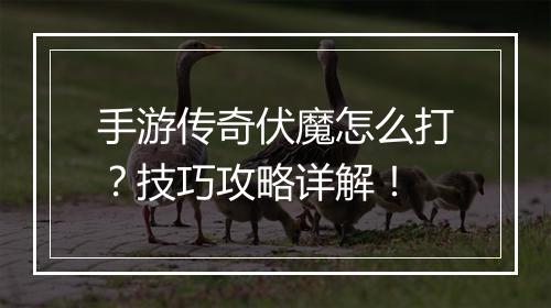 手游传奇伏魔怎么打？技巧攻略详解！