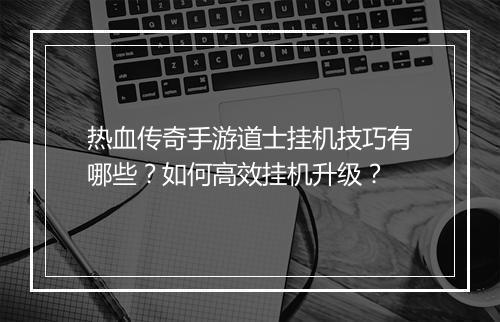 热血传奇手游道士挂机技巧有哪些？如何高效挂机升级？