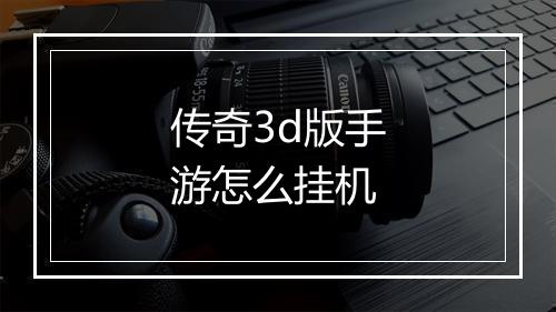 传奇3d版手游怎么挂机