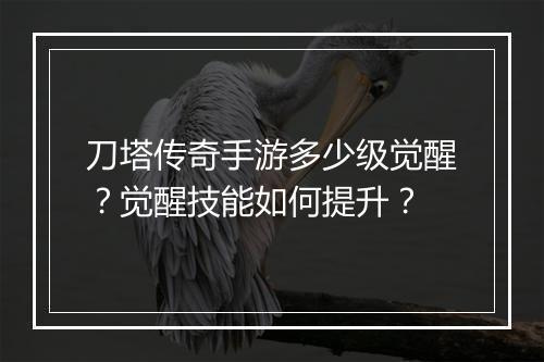 刀塔传奇手游多少级觉醒？觉醒技能如何提升？
