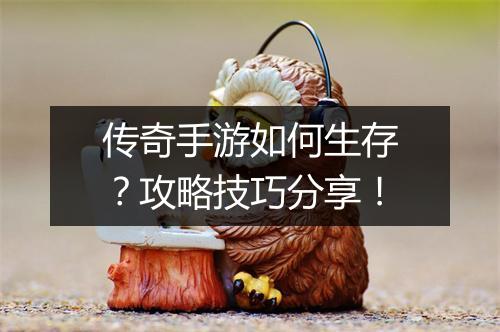 传奇手游如何生存？攻略技巧分享！