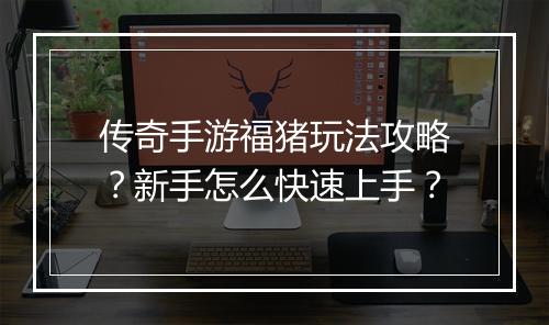 传奇手游福猪玩法攻略？新手怎么快速上手？