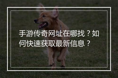 手游传奇网址在哪找？如何快速获取最新信息？