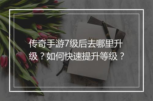 传奇手游7级后去哪里升级？如何快速提升等级？
