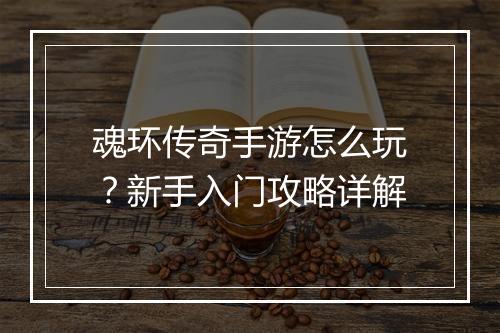 魂环传奇手游怎么玩？新手入门攻略详解