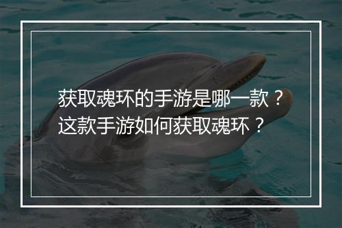 获取魂环的手游是哪一款？这款手游如何获取魂环？