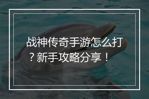 战神传奇手游怎么打？新手攻略分享！