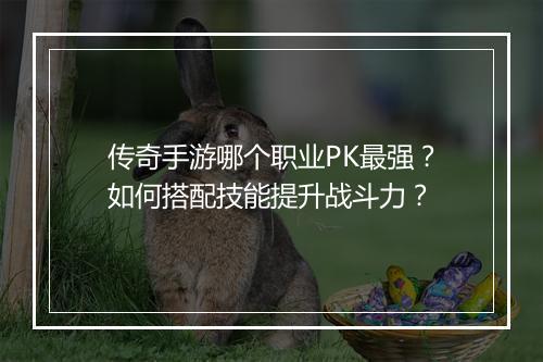 传奇手游哪个职业PK最强？如何搭配技能提升战斗力？