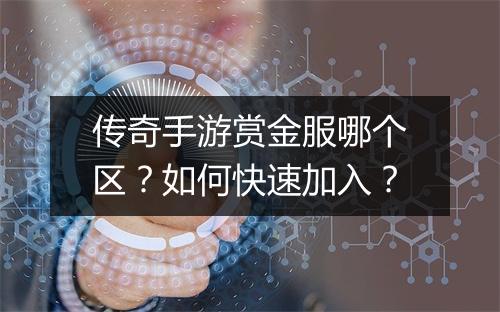 传奇手游赏金服哪个区？如何快速加入？