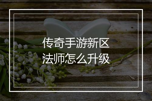 传奇手游新区法师怎么升级