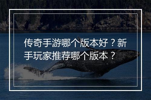 传奇手游哪个版本好？新手玩家推荐哪个版本？