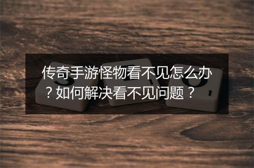 传奇手游怪物看不见怎么办？如何解决看不见问题？