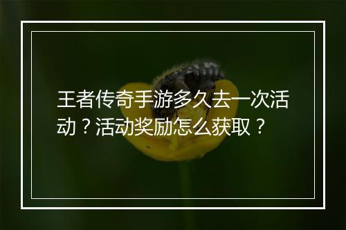 王者传奇手游多久去一次活动？活动奖励怎么获取？