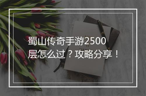 蜀山传奇手游2500层怎么过？攻略分享！