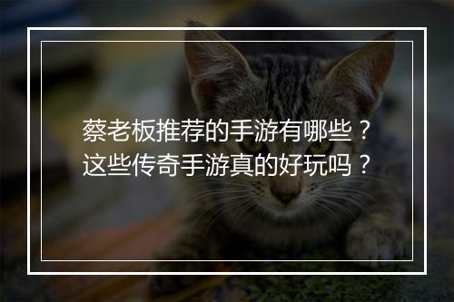 蔡老板推荐的手游有哪些？这些传奇手游真的好玩吗？
