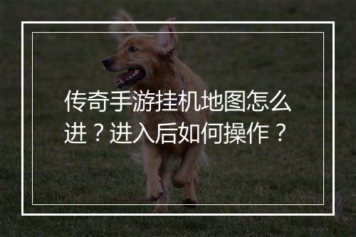 传奇手游挂机地图怎么进？进入后如何操作？
