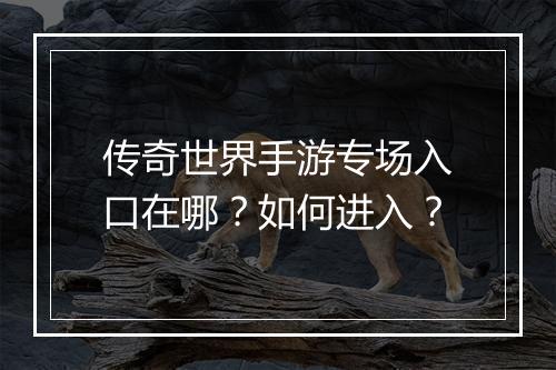 传奇世界手游专场入口在哪？如何进入？