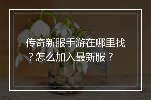传奇新服手游在哪里找？怎么加入最新服？