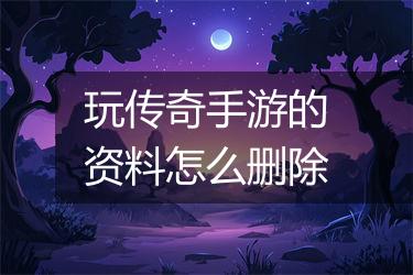 玩传奇手游的资料怎么删除
