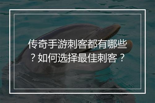 传奇手游刺客都有哪些？如何选择最佳刺客？