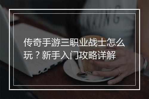 传奇手游三职业战士怎么玩？新手入门攻略详解