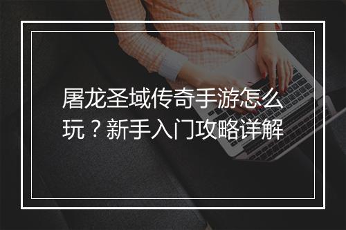 屠龙圣域传奇手游怎么玩？新手入门攻略详解