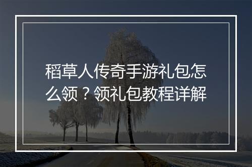 稻草人传奇手游礼包怎么领？领礼包教程详解