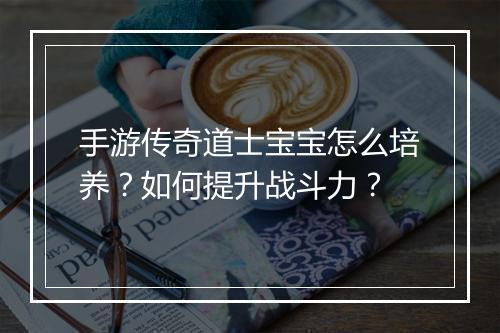 手游传奇道士宝宝怎么培养？如何提升战斗力？