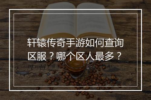轩辕传奇手游如何查询区服？哪个区人最多？