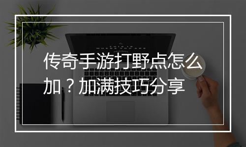 传奇手游打野点怎么加？加满技巧分享