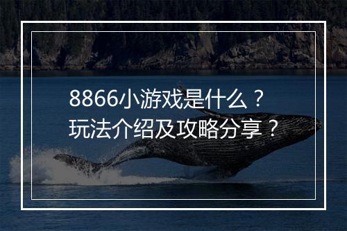 8866小游戏是什么？玩法介绍及攻略分享？