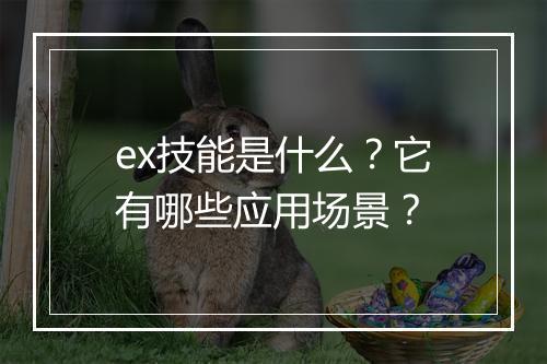 ex技能是什么？它有哪些应用场景？